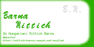 barna mittich business card